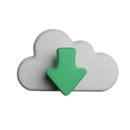 Cloud Download Data Or File Document 3D Illustration