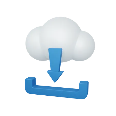 3 D Rendering Cloud Download Concept With Cloud And Colorful Arrow Symbol Useful For Server IT 3D Illustration