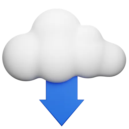 Cloud Download  3D Illustration