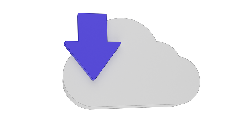Cloud Download 3D Illustration