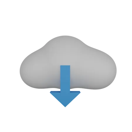 Cloud Download 3 D Illustration 3D Icon