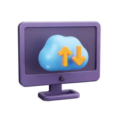 Cloud Downloading  3D Icon