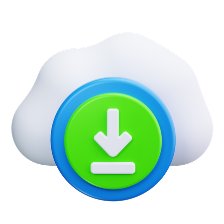 Cloud Downloading  3D Icon