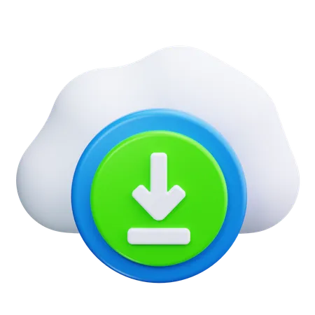 Cloud Downloading  3D Icon