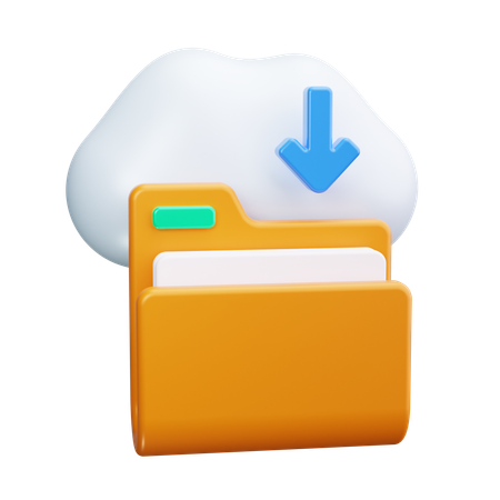 Cloud Downloading  3D Icon