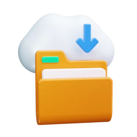 Cloud Downloading  3D Icon