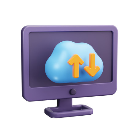 Cloud Downloading  3D Icon