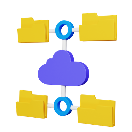 Cloud Drive File Sharing 3D Icon