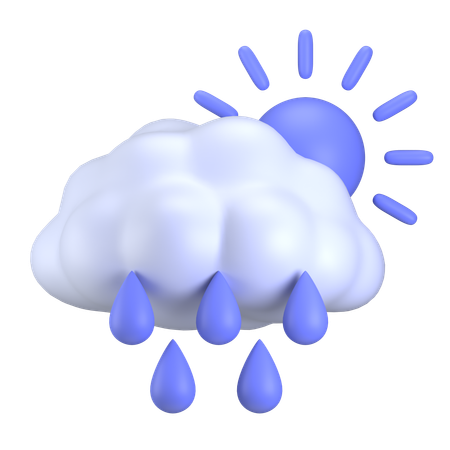 Cloud Drizzel Day  3D Icon