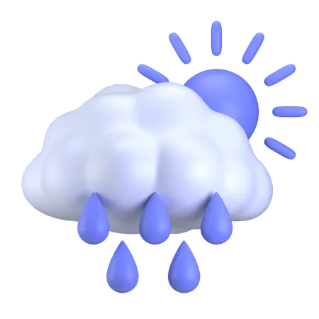 Cloud Drizzel Day  3D Icon