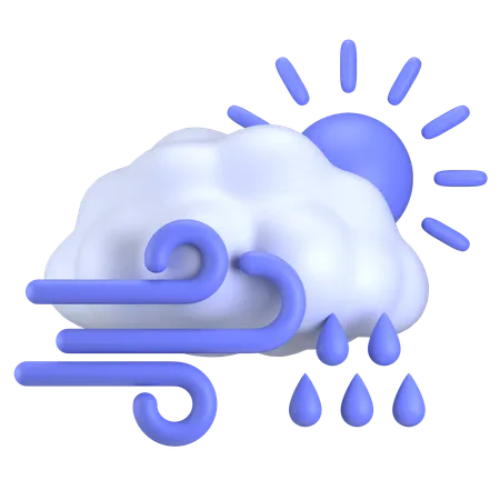 Cloud Drizzel Day  3D Icon