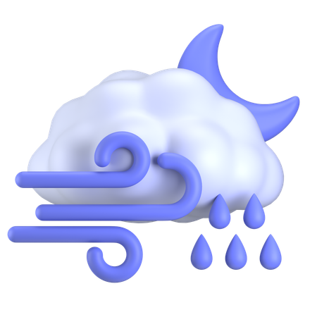 Cloud Drizzel Night  3D Icon