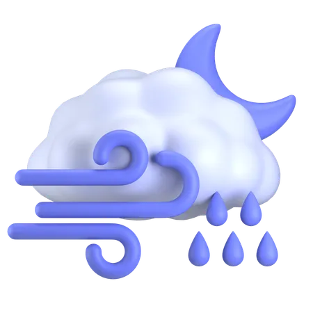 Cloud Drizzel Night  3D Icon