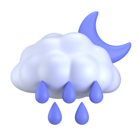 Cloud Drizzel Night  3D Icon