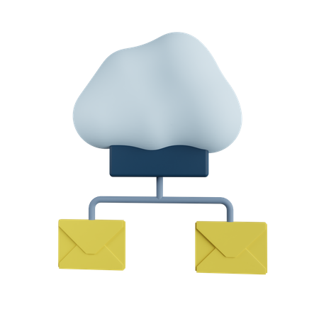 Courrier électronique dans le cloud  3D Illustration
