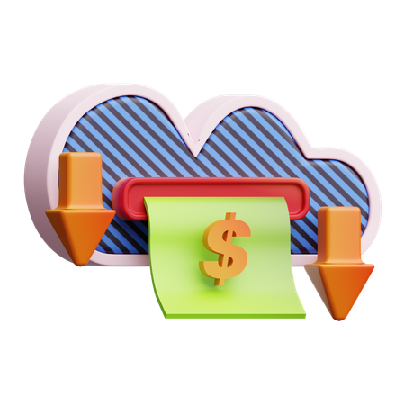 Cloud earning  3D Icon