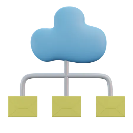 Email Cloud Computing 3 D Icon Illustration With Transparent Background 3D Icon