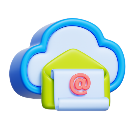 Courrier électronique dans le cloud  3D Icon