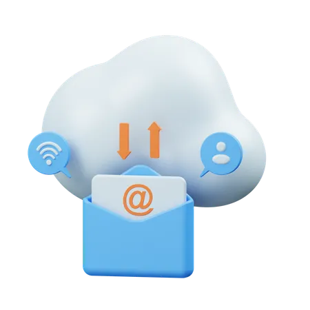 Cloud Email  3D Icon