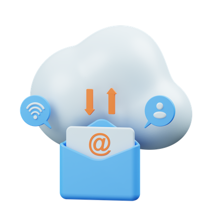 Cloud Email  3D Icon