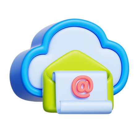 Cloud Email  3D Icon