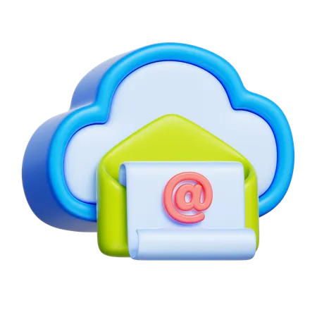 Cloud Email  3D Icon