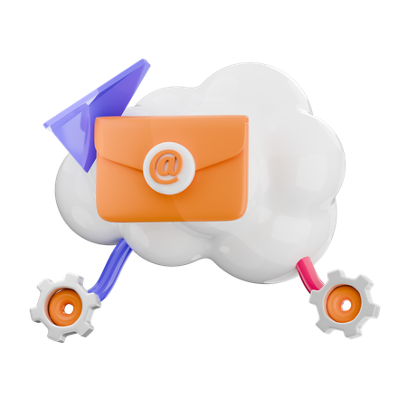 Cloud Email  3D Icon