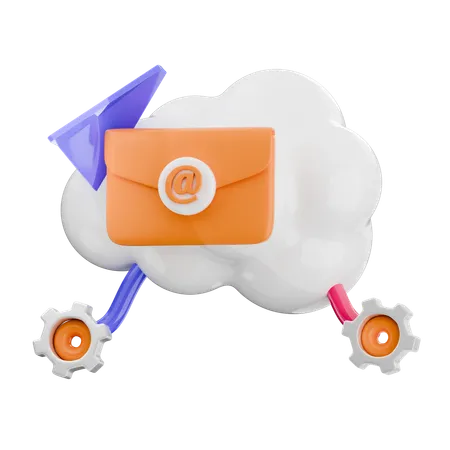 Cloud Email  3D Icon