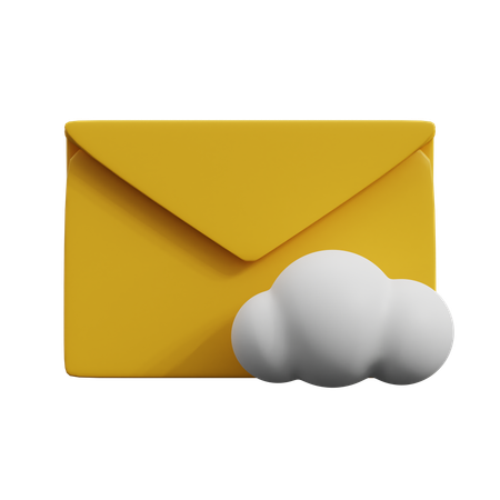 Cloud Email  3D Icon