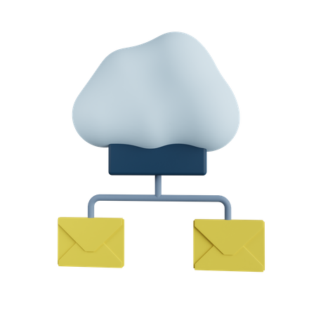 Cloud Email  3D Icon
