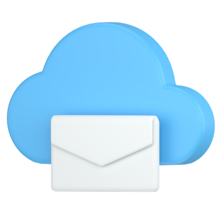Cloud email  3D Icon