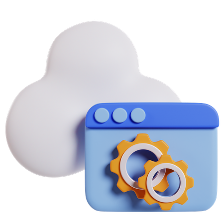 Cloud Engine Optimization  3D Icon