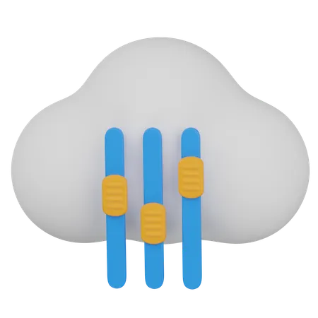 Cloud Equalizer  3D Icon