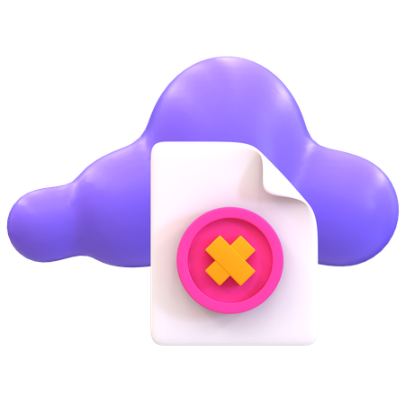 Cloud Error  3D Icon