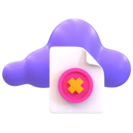 Cloud Error  3D Icon