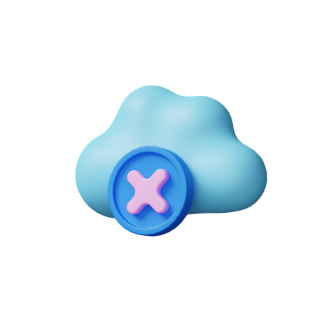 Cloud Error  3D Icon