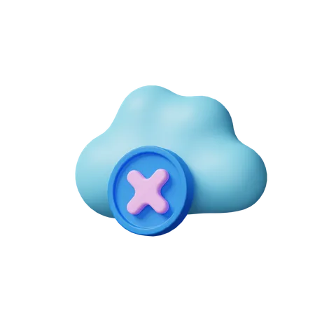 Cloud Error  3D Icon