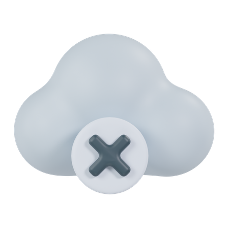 Cloud Error  3D Icon