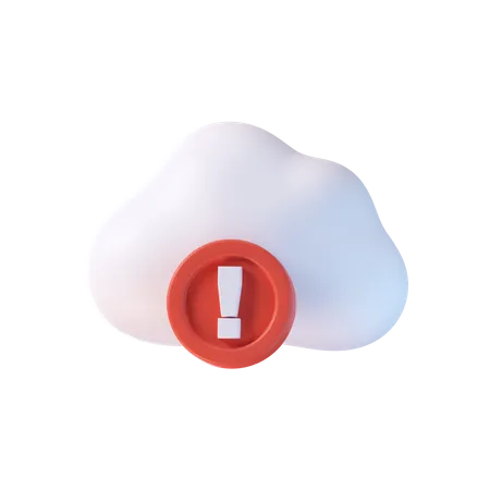 Cloud Error  3D Icon