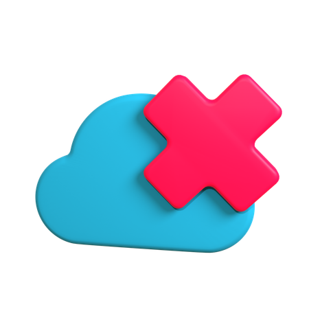 Cloud Error  3D Icon