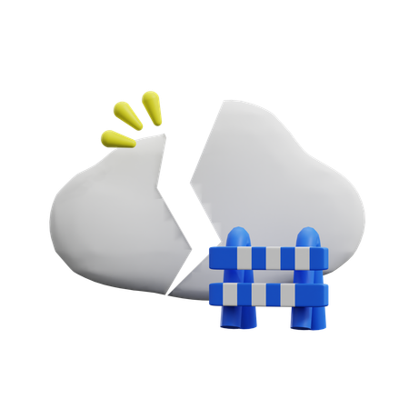 Cloud Error  3D Icon