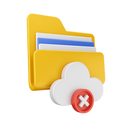 Cloud Error Folder  3D Icon