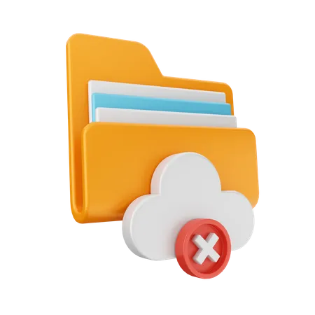 Cloud Error Folder  3D Icon