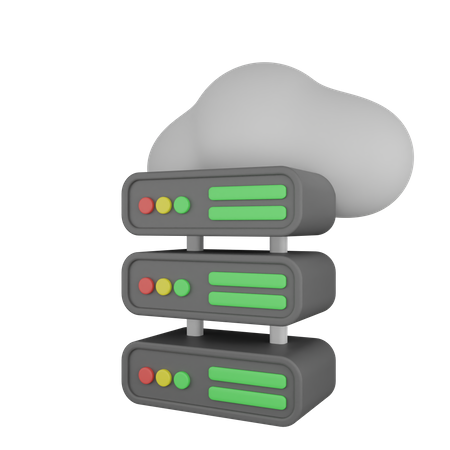 Cloud et serveur  3D Icon