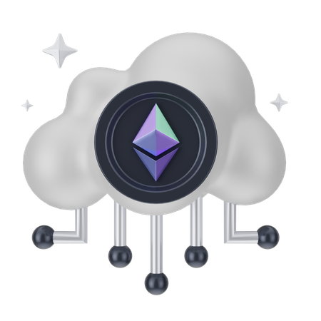 Cloud Eth  3D Icon