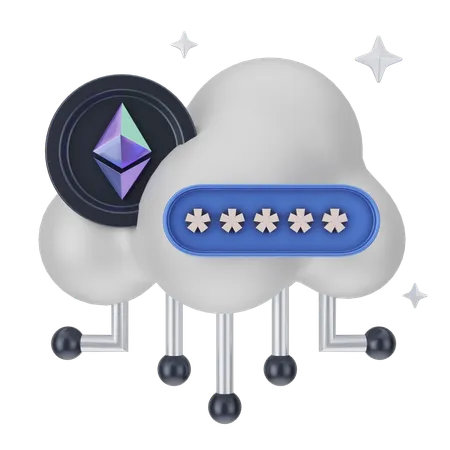 Cloud Eth  3D Icon