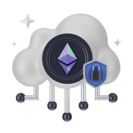 Cloud Eth  3D Icon