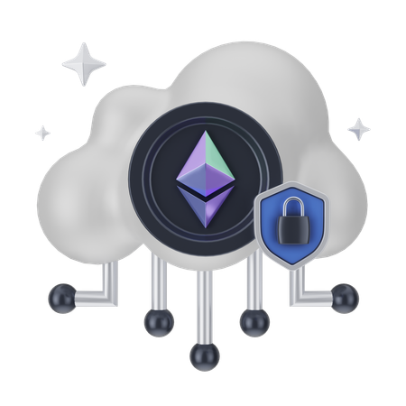 Cloud Eth  3D Icon