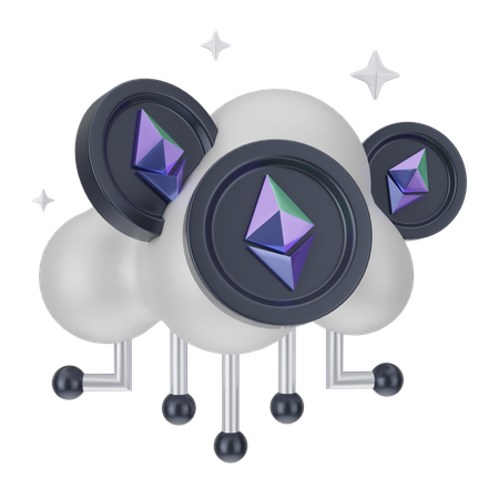 Cloud Eth  3D Icon