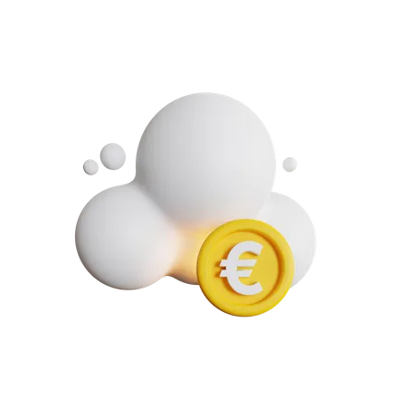 Euro Coins Cloud 3D Icon